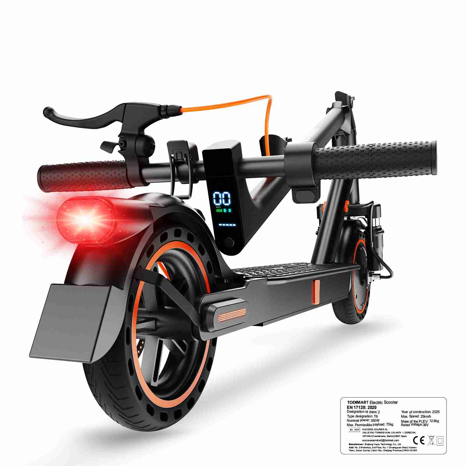 TODIMART T6 (ABE) Elektroroller - Doppelfeder-Stoßdämpfer